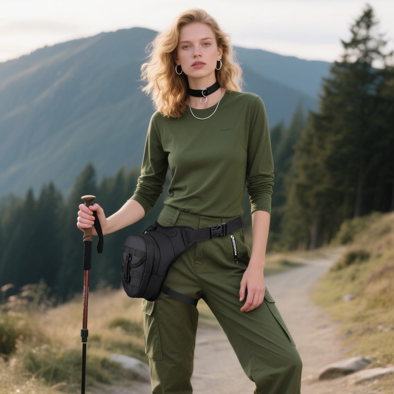 MOSISO Oberschenkeltasche, Motorrad Beintasche Herren Damen, Ausbaufähig Multifunktional Aufbewahrungstasche Taktisch Wasserdicht Hosenbeine Tasche für Sport Radfahren Wandern Angeln Klettern, Schwarz