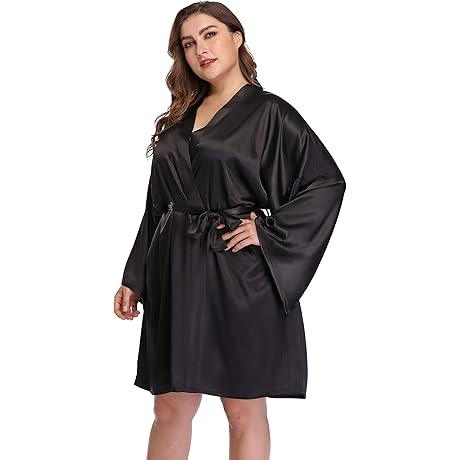 Sensuous and Stunning Plus Size Satin Robe