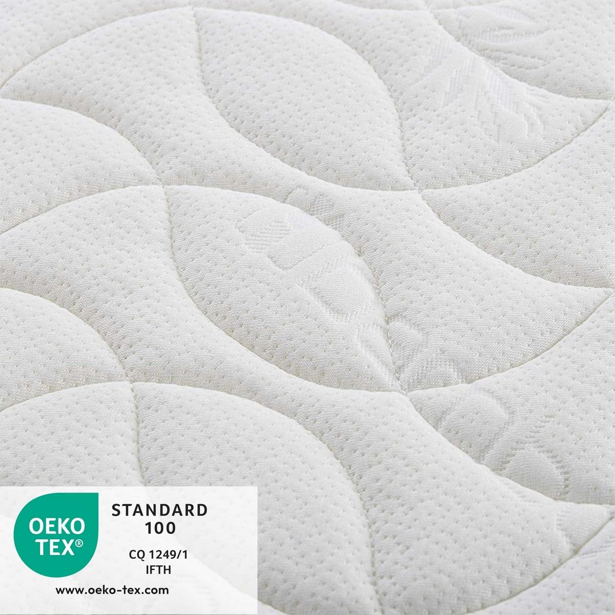 Babysom - Materac dziecięcy Bamboo - 60x120 cm | Ultra miękka w dotyku wiskoza | Przewiewna i chłonna | bez obróbki chemicznej | Grubość 10 cm | Zdejmowany | OEKO-TEX | Wyprodukowano we Francji