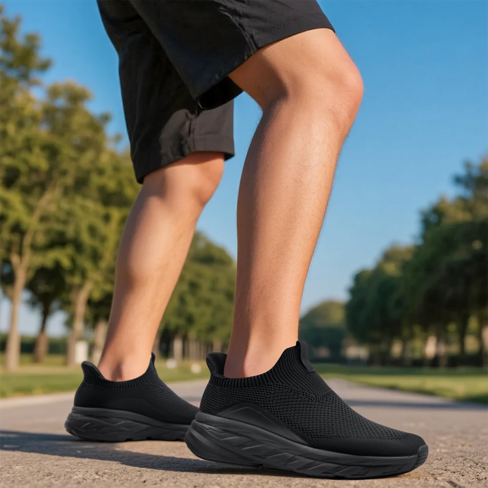 Sosenfer Baskets Slip-on pour Homme sans Lacets, Chaussures de Sport, Chaussures de Course, légères, Respirantes et antidérapantes pour Le Sport, Les Loisirs, Le Fitness, Le Jogging et la Marche