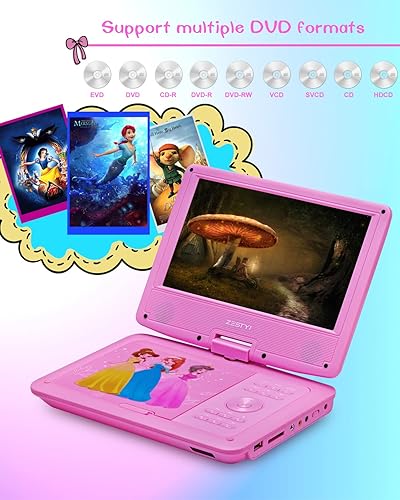 Miniatura 5 de SYNAGY Reproductor de DVD portátil de 11 pulgadas para niños con pantalla giratoria HD de 95 pulgadas soporte de montaje para reposacabezas de
