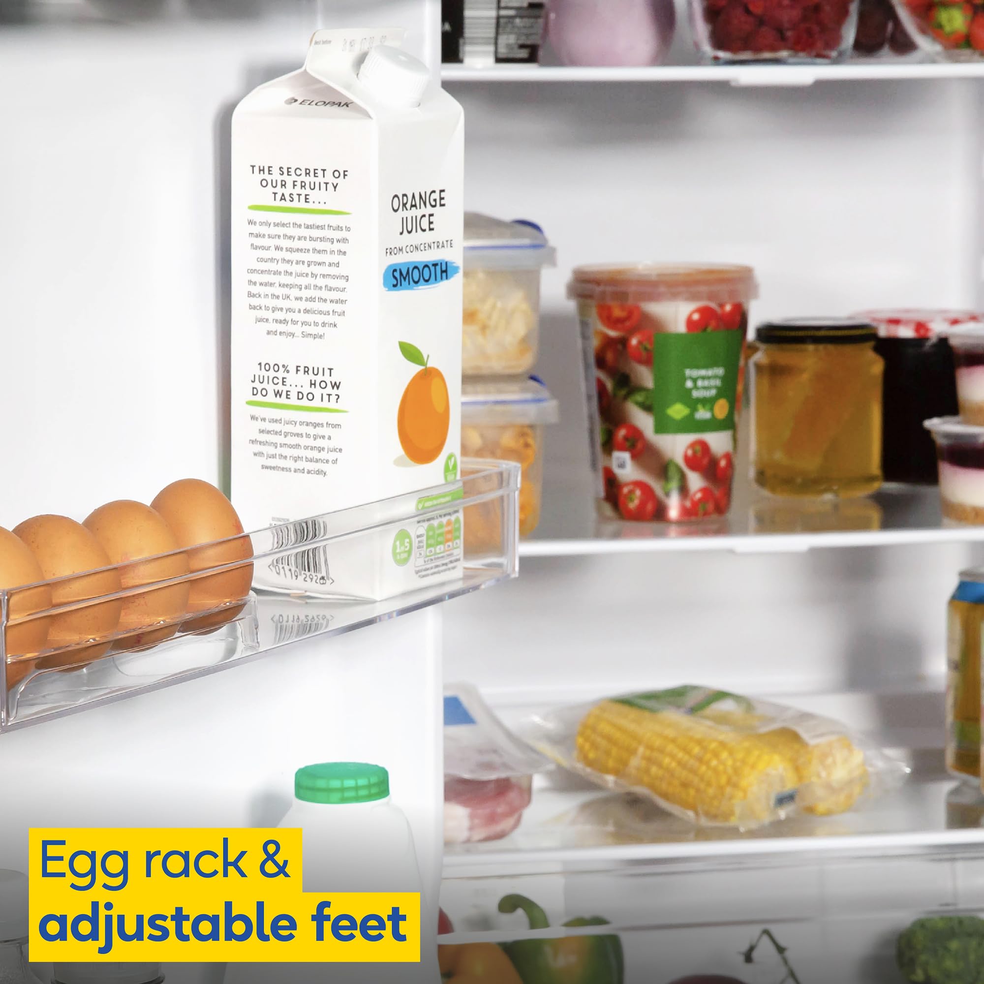 Russell Hobbs Freestanding Larder Fridge Black 242 Litre with 4 Glass Shelves, 55cm Wide & 143cm Tall, Adjustable Thermostat, 2 Year Guarantee, RH143LF552E1B — view 6