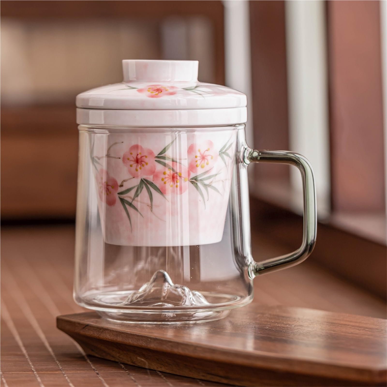 Tasse à thé en céramique avec filtre à infuseur amovible et couvercle assorti, tasse à café en céramique for thé en vrac, verres quotidiens unisexes adaptés comme cadeau