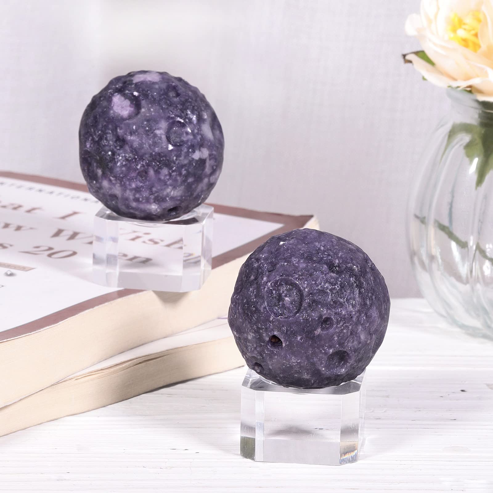 Amazon.co.jp: mookaitedecor ライラックジャスパー クリスタルボール 