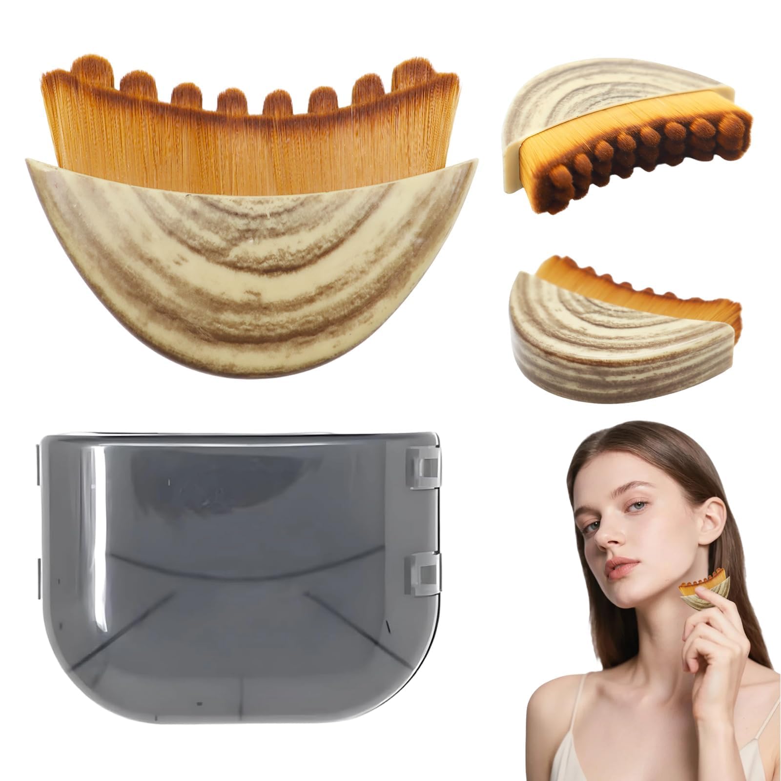 Pennello per Contorno Linfatico, Spazzola Viso per Il Contorno Linfatico, Spazzole per Massaggio Linfatica Visos, Spazzola Viso a Secco per Alleviare con L'affaticamento