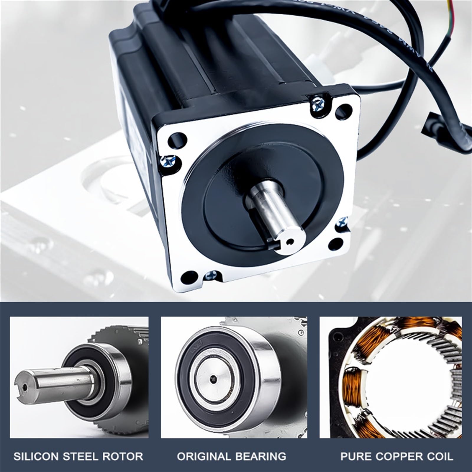 Stepper Motor, CNC NEMA 34 Stepper Motor Kit,Nema34 Closed Loop Engine 12N 8.5N 4.5N DC Motor+HBS860H Servo Driver+400w 60v Power Supply for DIY CNC 3D Printer(1kit 12N,Without Power Supply)