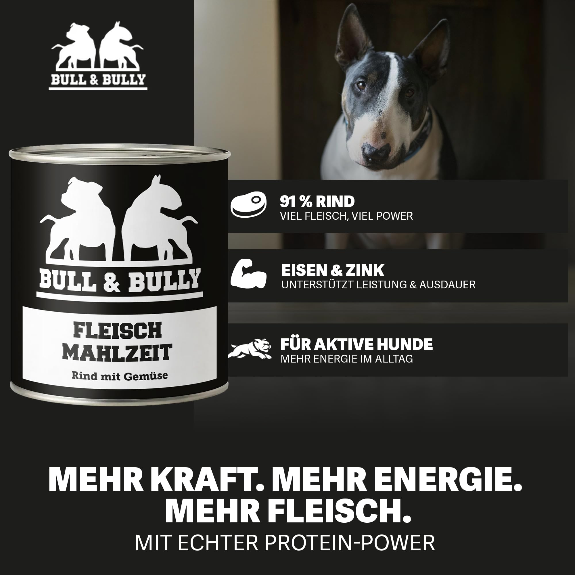 Hundefutter Nass 800g 12x Fleischmahlzeit Rind mit Gemüse