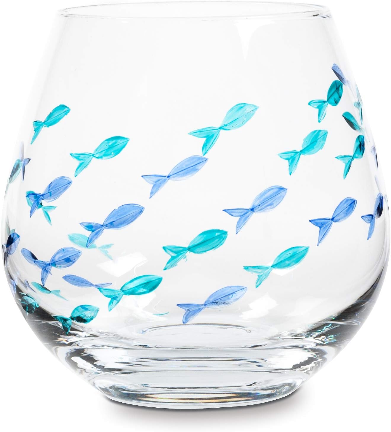 Abbott Collection, Goblet Stemless Fish Green Blue