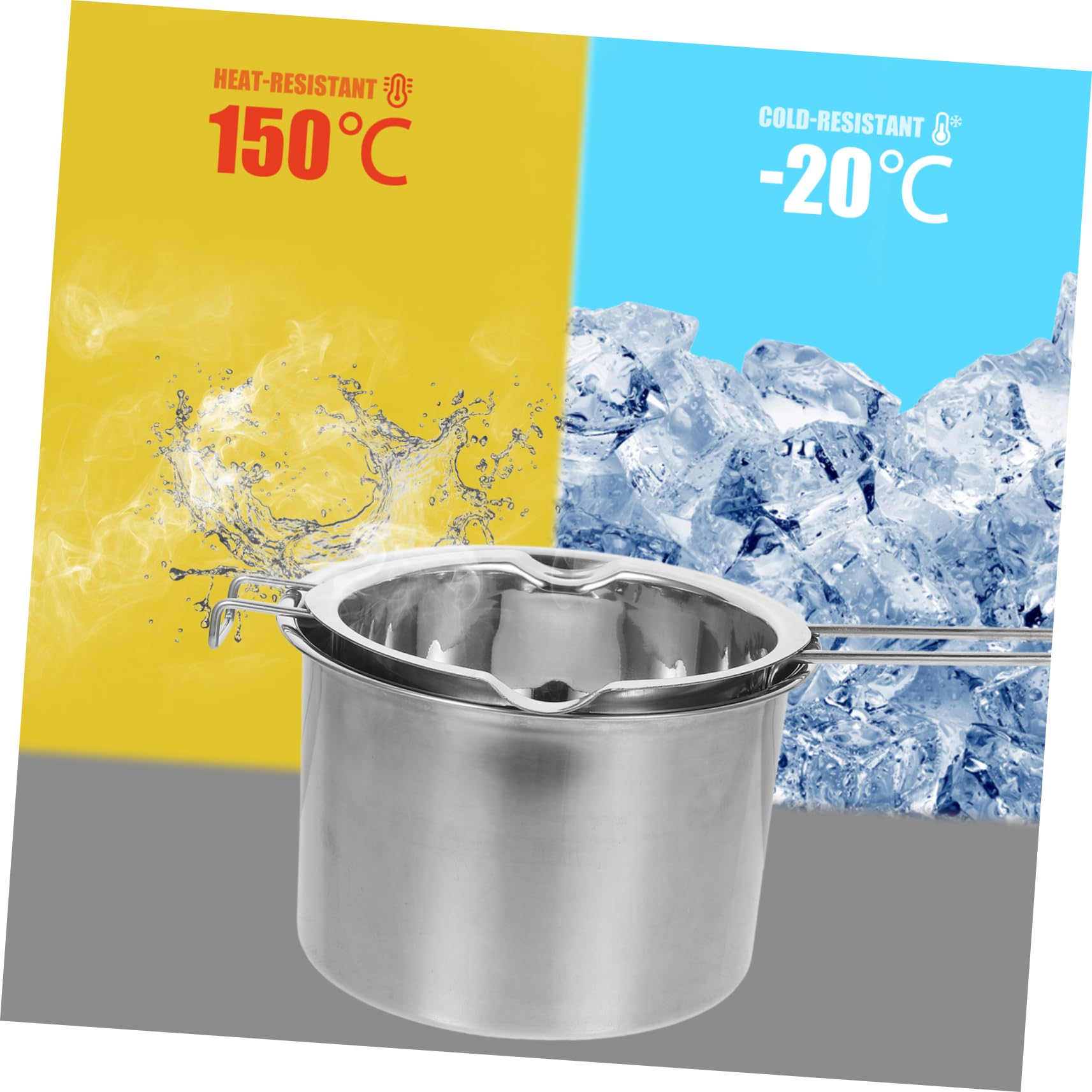 BELLIFFY 1set Stainless Steel Wax Melting Pot for Chocolate Cheese and Candle Making Double Boiler Design Lightweight and Portable for Baking and Cooking