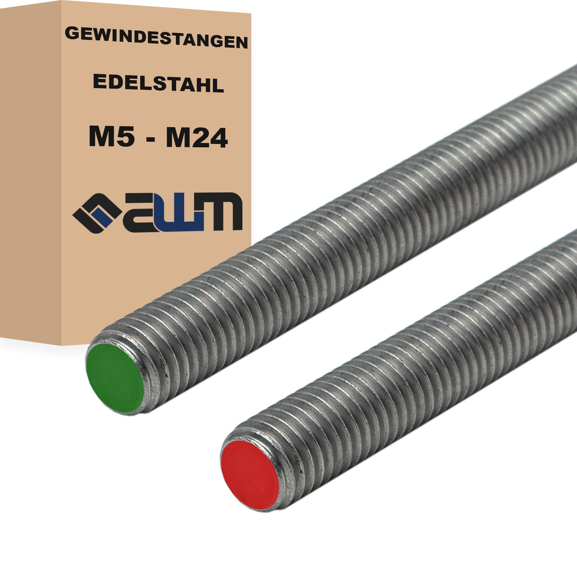 Gewindestangen Edelstahl VA2 / VA4 Bolzen Gewindestab Gewindebolzen DIN 976 Gewindestift - 1m (5, VA4 (316), M12)