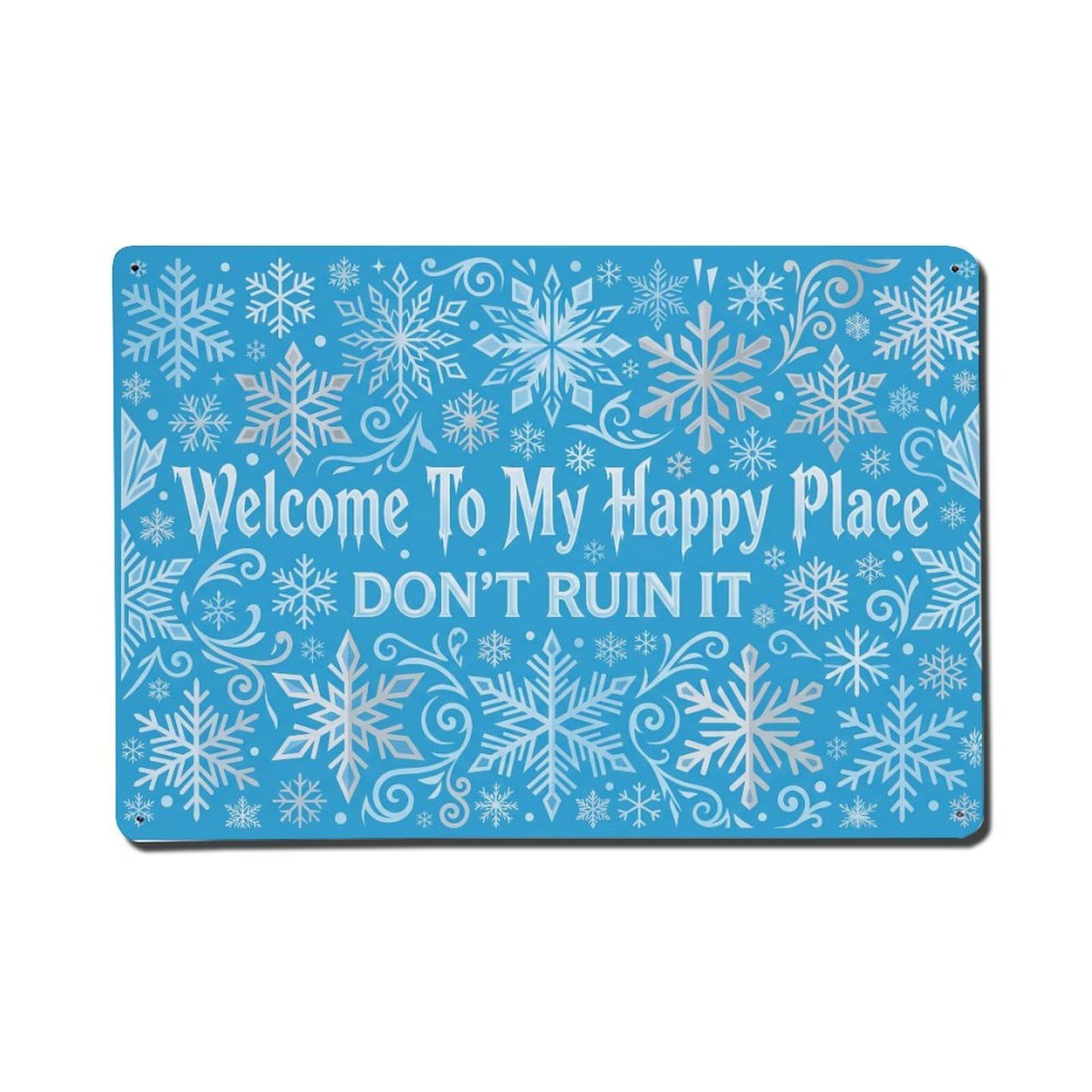 Snowflake Winter Wonderland Bedroom Humor Metal Tin Sign Plaque Wall Decor for Cafe, Club Bar, Office, Home Garden Metal Poster 8x12Inch