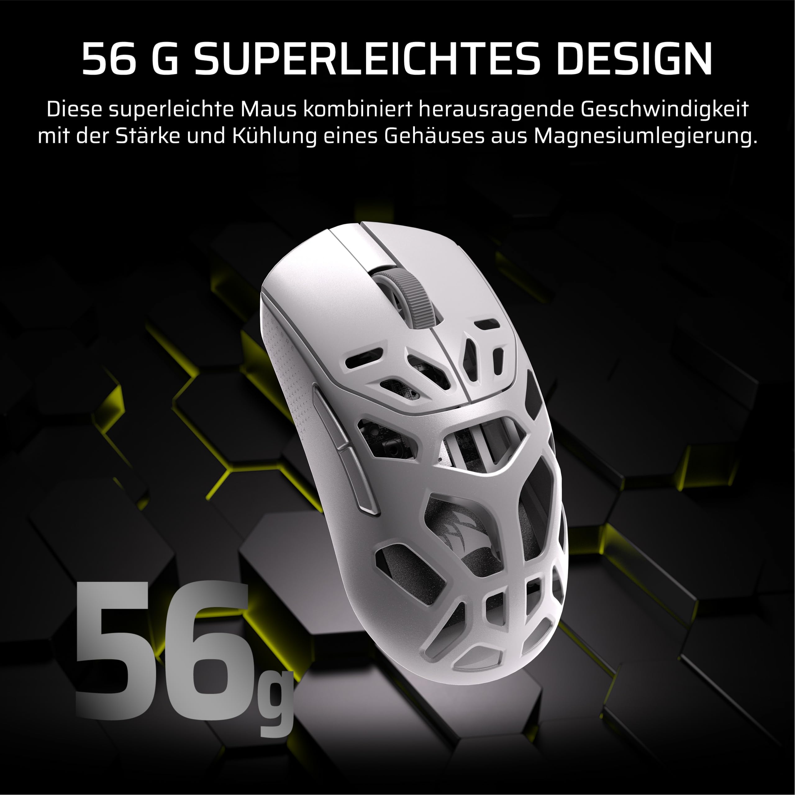 Corsair Sabre v2 PRO Kabellose FPS-Gaming-Maus Weiß 33,000 DPI MARKSMAN S-Sensor 8,000Hz Hyper-Polling Magnesium Leichtgewicht 120 Stunden Akkulaufzeit