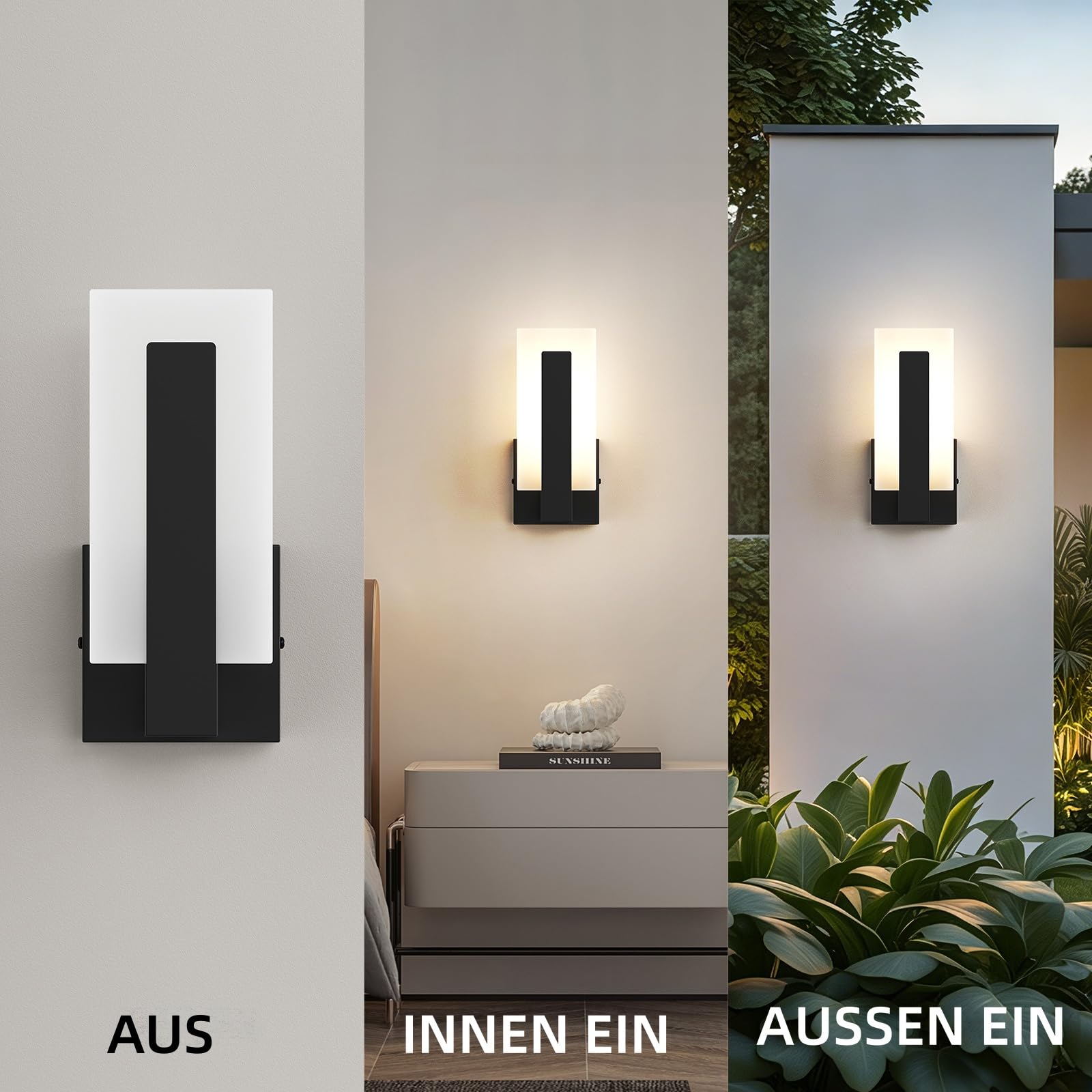 2 Pack Moderne LED-Wandleuchten Innen,3000K Wandleuchten für Wohnzimmer Schlafzimmer