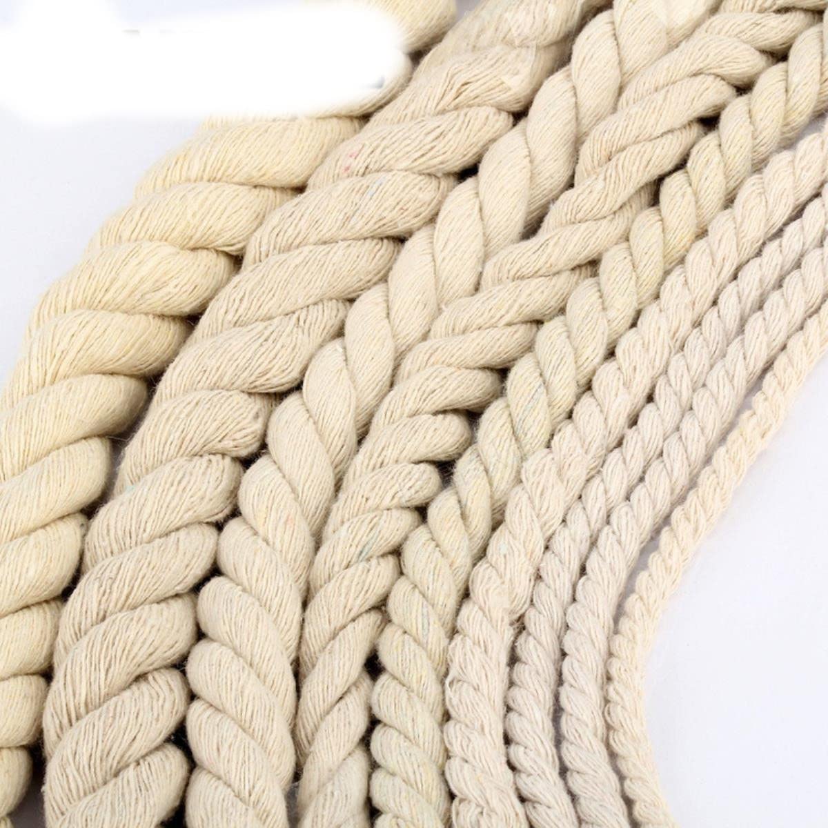 5/10M 6mm/8mm/10mm/12mm/15mm 3 acciones Cuerda de algodón Trenzado para decoración de Bolsas Cuerdas de macramé Cuerda Textil para el hogar Accesorios de costura-negro-15mm-5 Metros