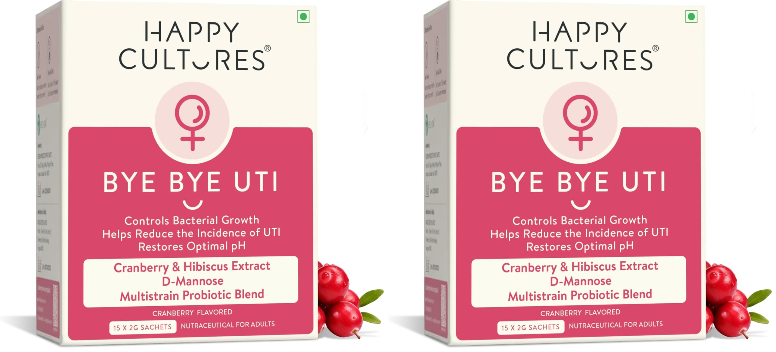 Happy Cultures Bye Bye UTI - Nutritional Supplement with D-Mannose, Cranberry Extract & Probiotics - Fast-Acting Relief & Prevention for UTI - 30- day pack-image-3