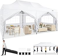 Vista 16 de COBIZI toldo emergente de 10x20 pies, resistente, con 6 paredes laterales, fácil de montar, para eventos comerciales al aire libre, 100%