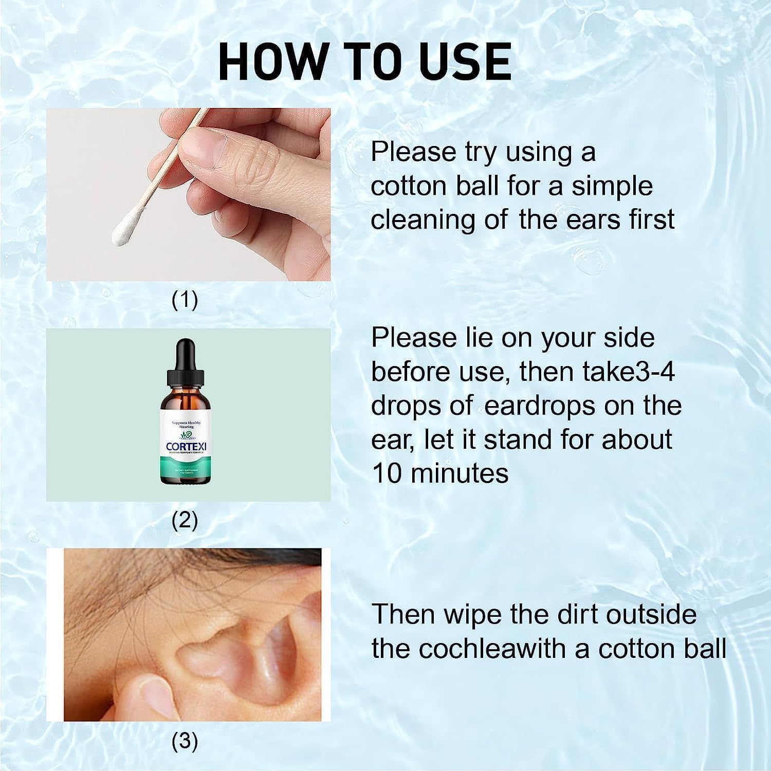Cortexi Drops for Ear Health Hearing Support 30ml (3Pcs)