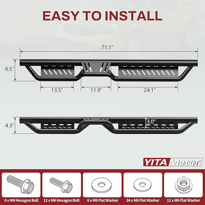 Estribos YITAMOTOR para Jeep Wrangler JL 4 Puertas 2018-2026 miniatura 8