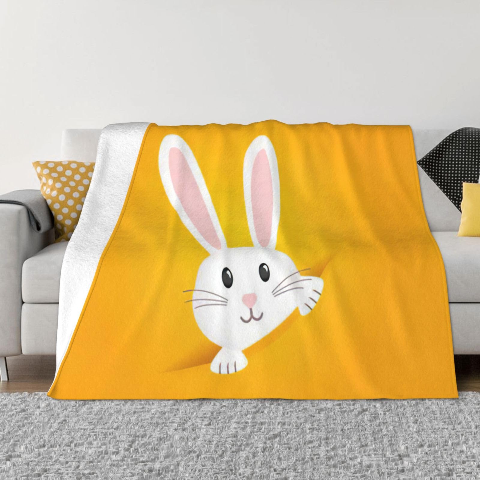 Couverture micro-polaire ultra douce d'une qualité exceptionnelle motif Pâques