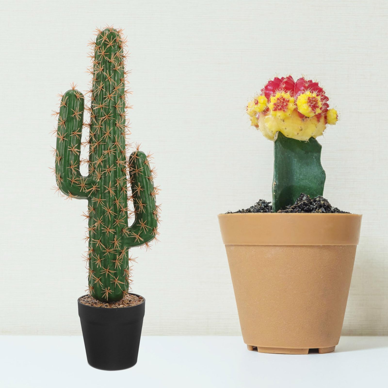 Zerodeko Cactus Artificiel en Pot 20.87 Pouces Plante Succulente sans Entretien Décor Bonsaï Intérieur Extérieur Bureau Jardin Balcon