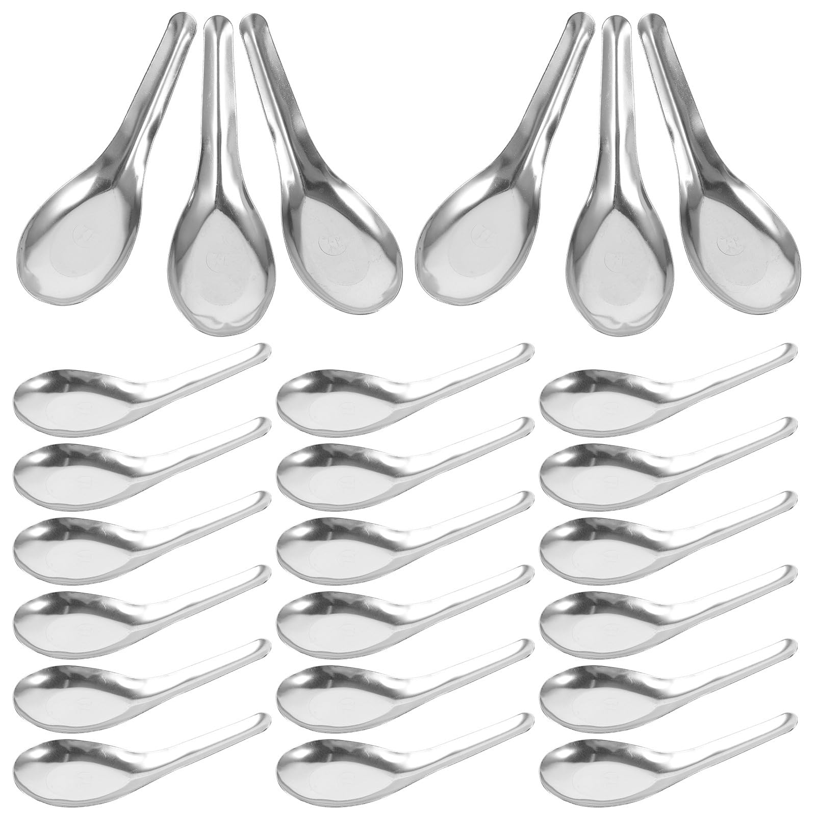 50 Cucchiai da Zuppa in Acciaio Inossidabile Argento Finitura Lucida, Multiuso, Design Semplice ed Elegante per Casa e Ristorante Stili multipli