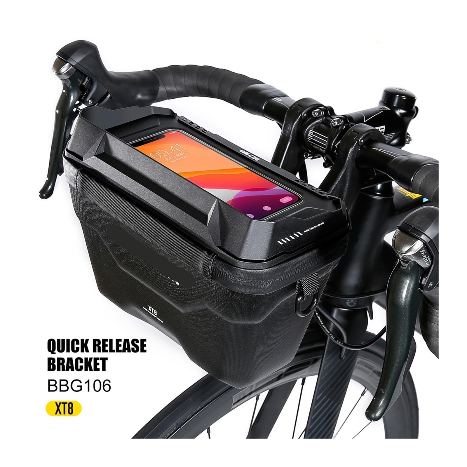 Borsa for manubrio da bici impermeabile con guscio rigido in EVA da 1 pezzo | Proteggi e utilizza il telefono mentre guidi lo scooter e la bicicletta pieghevole.