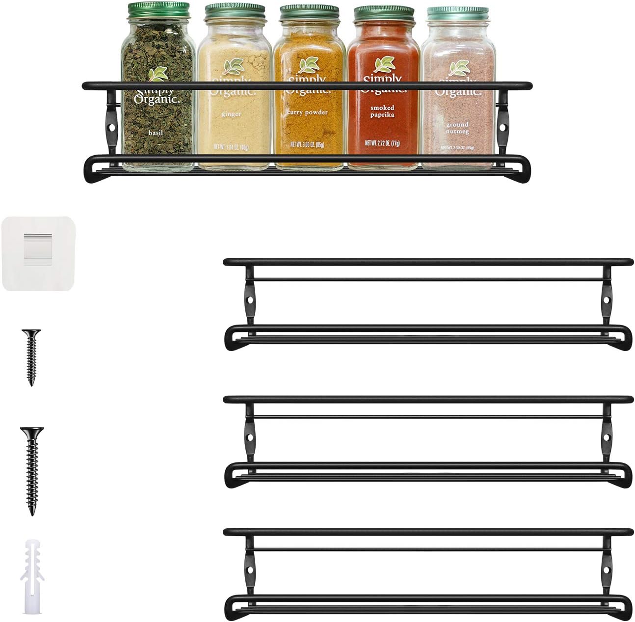 Urban Deco Wall Mounted Spice Rack for wall Space Saving Spice