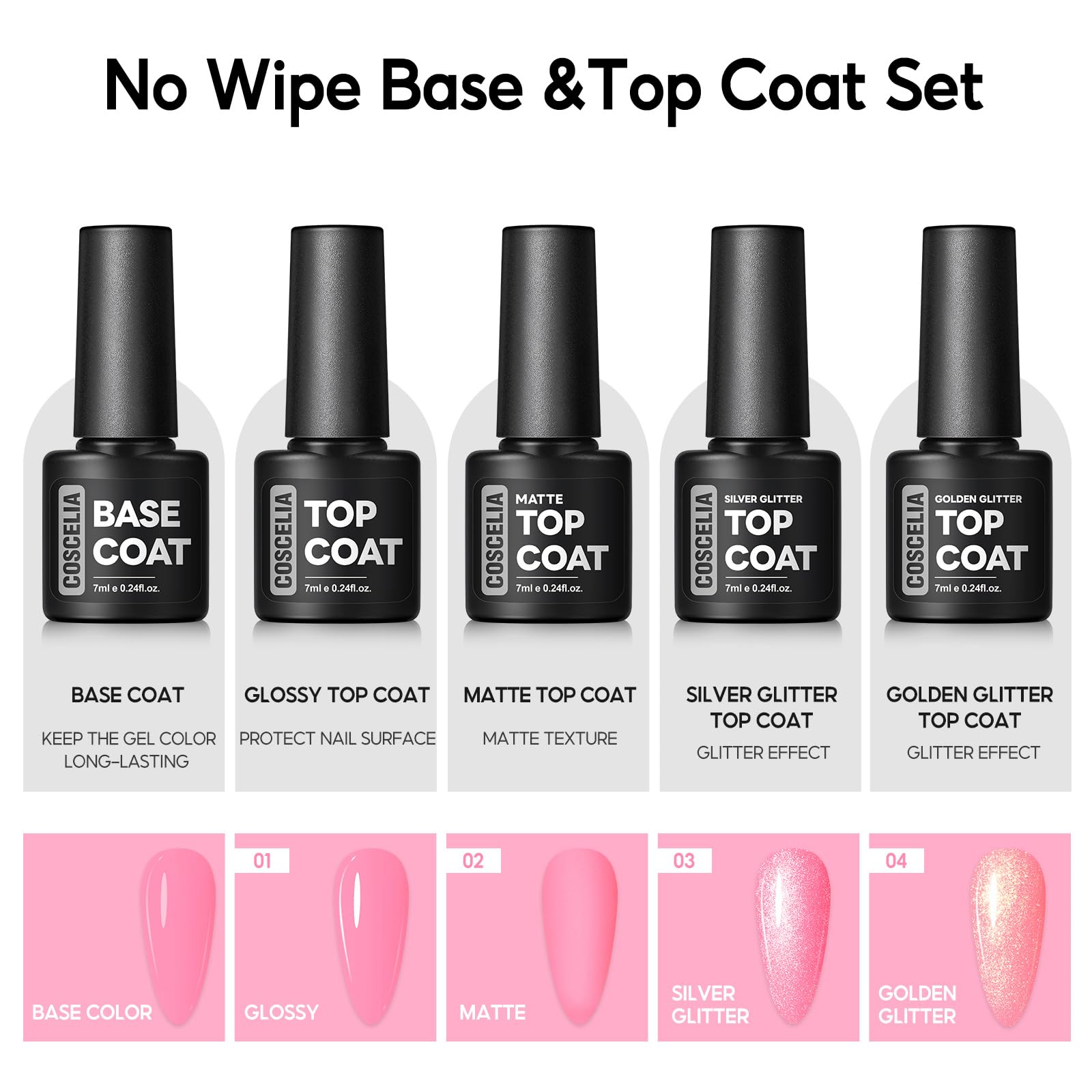 COSCELIA Gel Nail Polish Kit Multi-Color Manicure Set