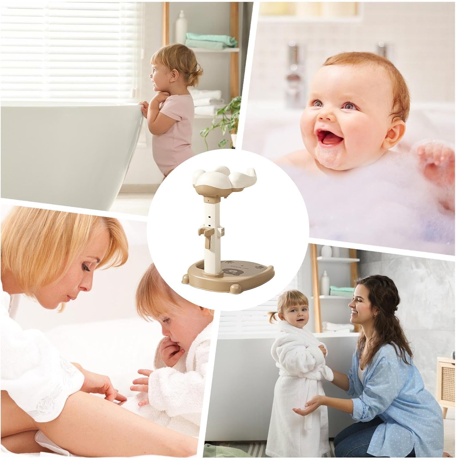 Kid Shower Stand | Adjustable Support Helper,Anti-Slip Stand Up Kid Shower Holder - for Boys Girls Home Tub Apartment Travel Hotel