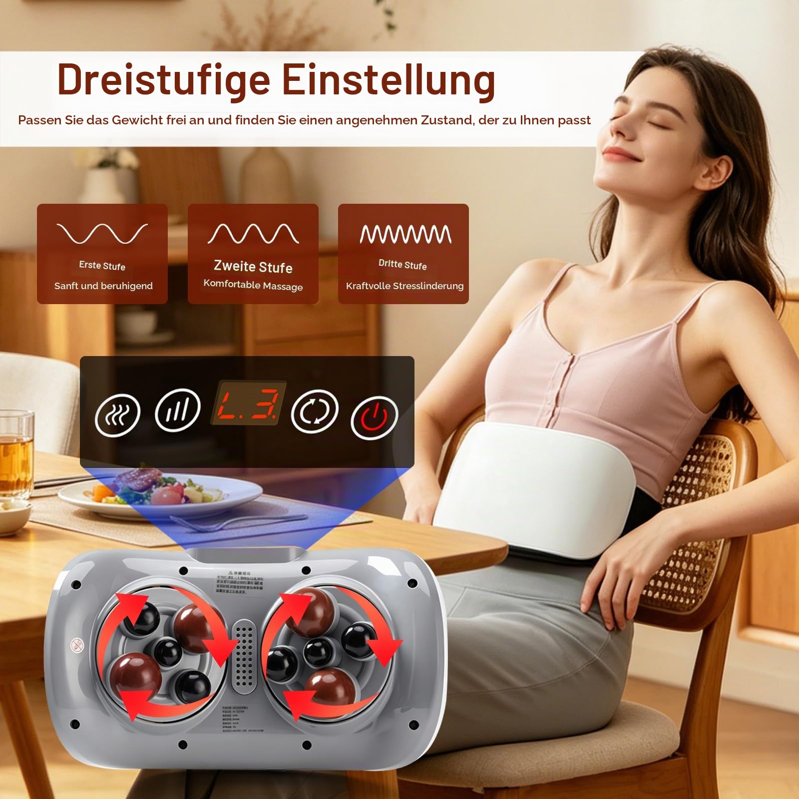 Bauchmassagegerät, 2000mAh Massagegerät für Bauch Taille Hüften und Beinen