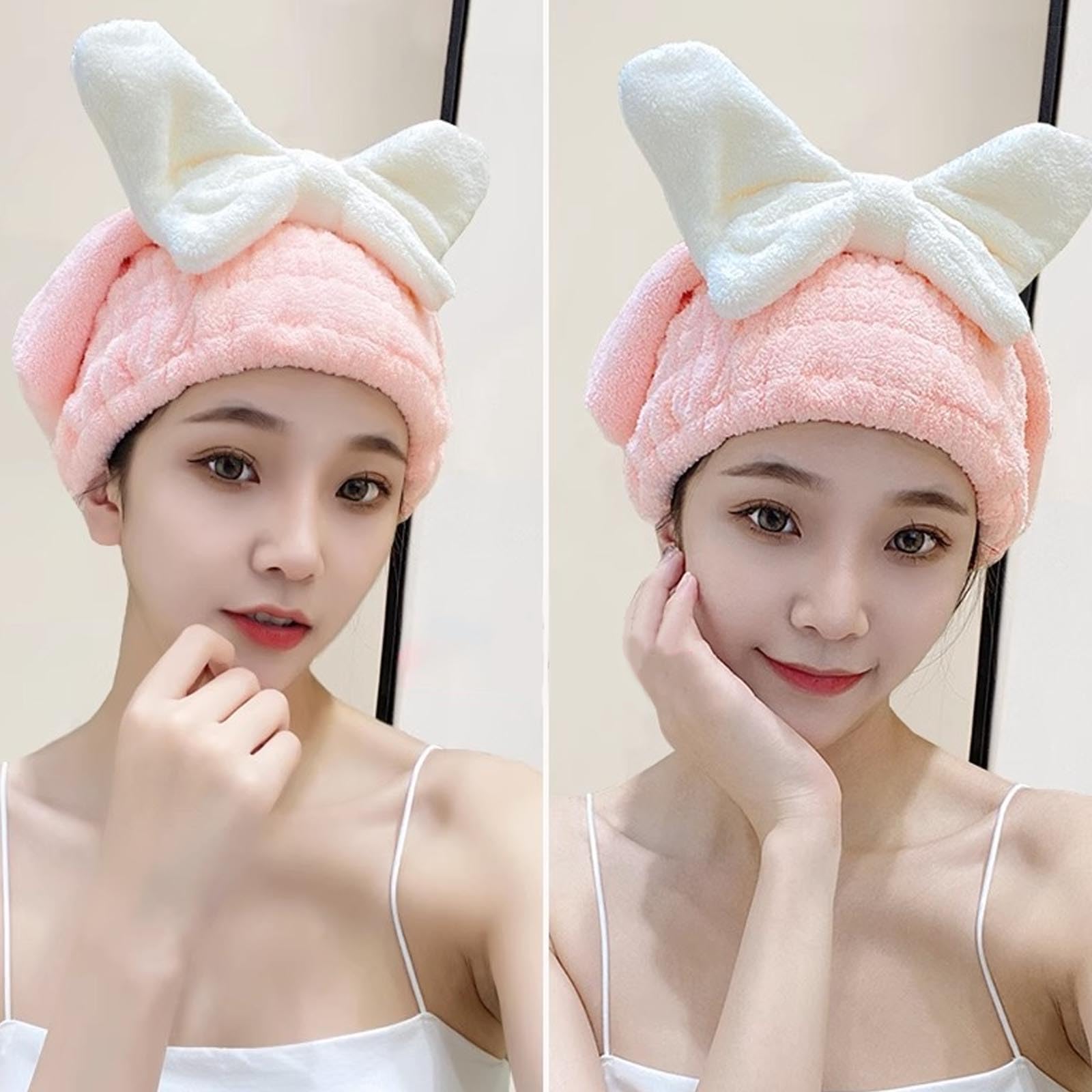 Lot De 2 Serviettes De Séchage Pour Cheveux, Serviette À Cheveux En