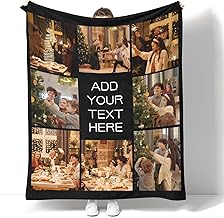 Custom Blanket with Photos Personalized Photo Collage Throw Blanket for Family Father's Day Wedding Birthday Christmas Valentines Day Gifts for Women Him Her (Color-22, 30in x 40in)