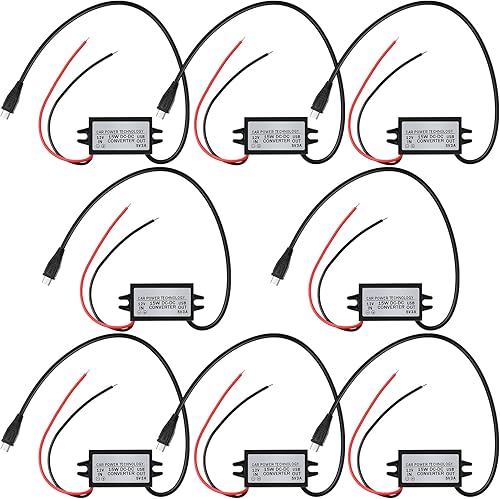 Weewooday Convertidor impermeable de 12 V a 5 V DC-DC Buck Módulo Adaptador de corriente Micro USB Convertidor de corriente para automóvil Regulador
