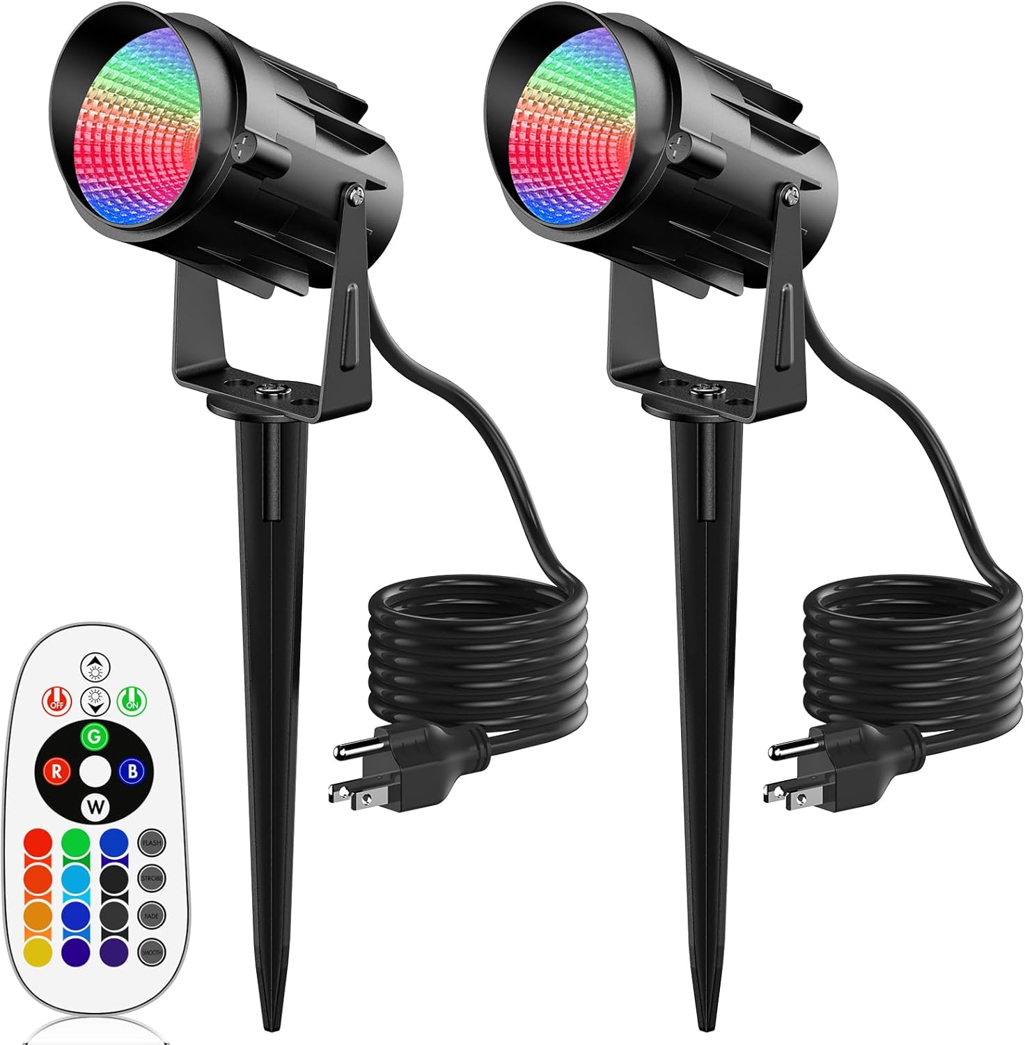 Christmas Halloween Outdoor Spot Lights RGB Spotlight 12W Color Changing Landscape Lights for Tree Yard Garden, 120V Waterproof Landscape Outdoor Spotlight with Remote Control (2 Pack) Christmas Halloween Outdoor Spot Lights RGB Spotlight 12W Color Changing Landscape Lights for Tree Yard Garden, 120V Waterproof Landscape Outdoor Spotlight with Remote Control (2 Pack)