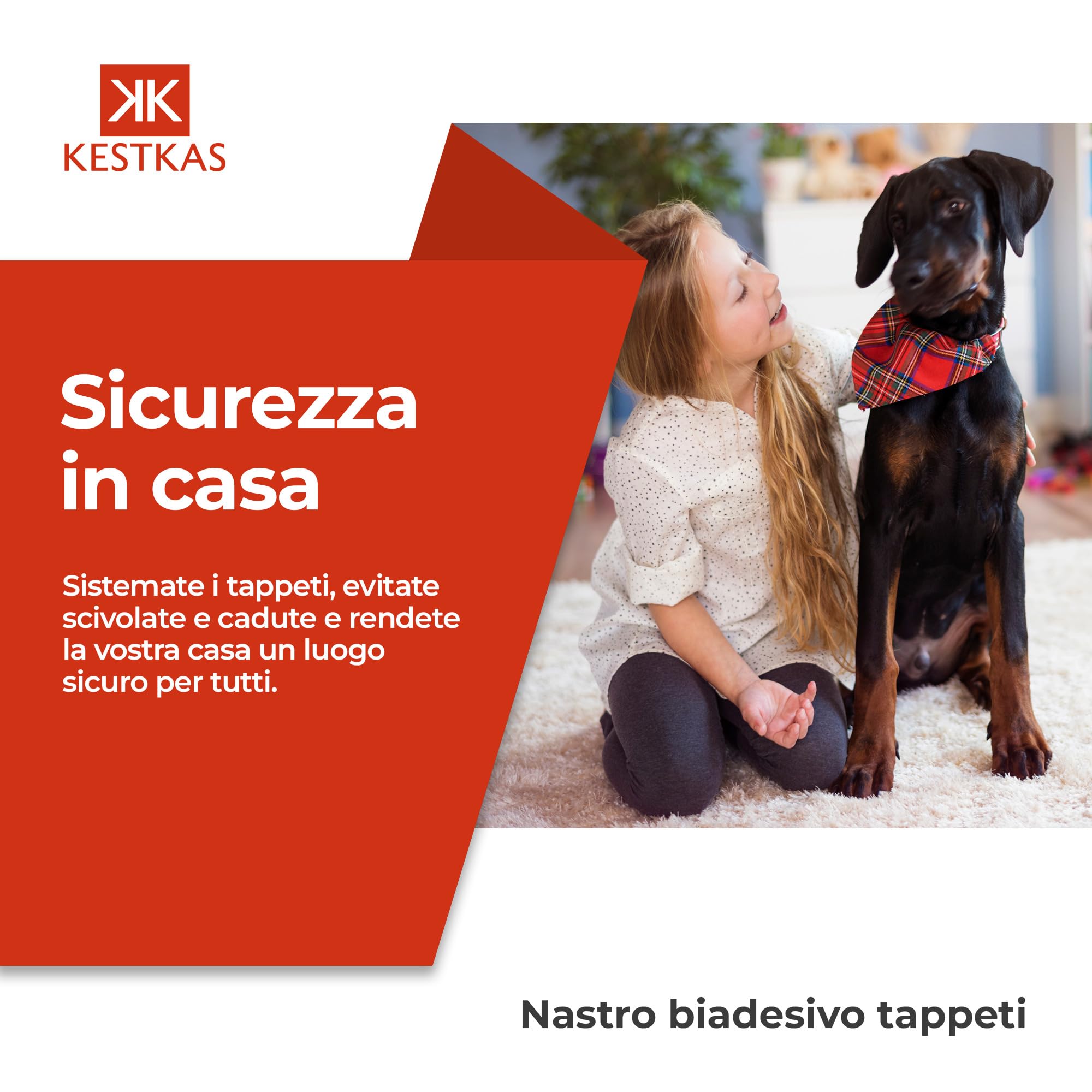 Nastro Biadesivo Extra forte Originale per Tappeti, erba sintetica 48mmFissaggio Garantito su qualsiasi superficie - per fissare quasi tutto nella vostra casa - moquette (1, Giallo)