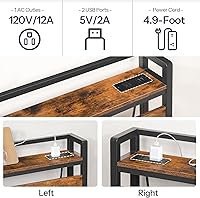 Vista 5 de HOOBRO Cabecera Tamaño King, Cabecera con 2 Enchufes y 4 Puertos USB, Altura Ajustable, Estante de Almacenamiento, Resistente y Estable, Fácil
