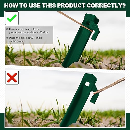 Miniatura 2 de 100 estacas de Navidad para patio, 8.8 pulgadas, estacas inflables de plástico para anclaje, estacas de anclaje resistentes, estacas de tienda de