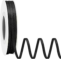 Vista 169 de Cinta de satén rosa polvoriento de doble cara, 3/8 pulgadas x 50 yardas, cintas de poliéster rosa polvoriento para envolver regalos, cinta de tela