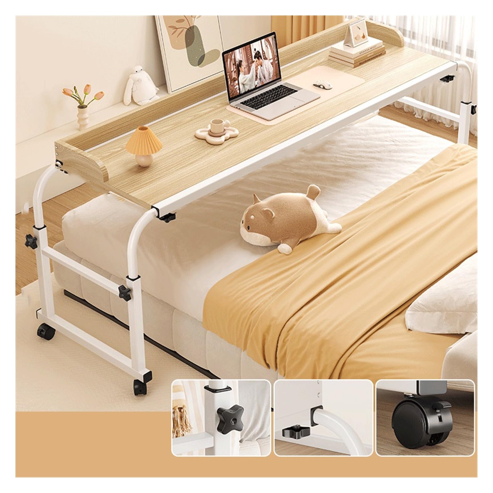Table de lit réglable pour manger et utiliser un ordinateur portable