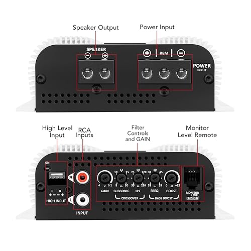 Miniatura 9 de Taramps BASS 400 4 Ohmios 1 canal Mosfet Amplificador 400 vatios RMS, monobloque, crossover, refuerzo de graves, entrada RCAalto nivel, clase D,