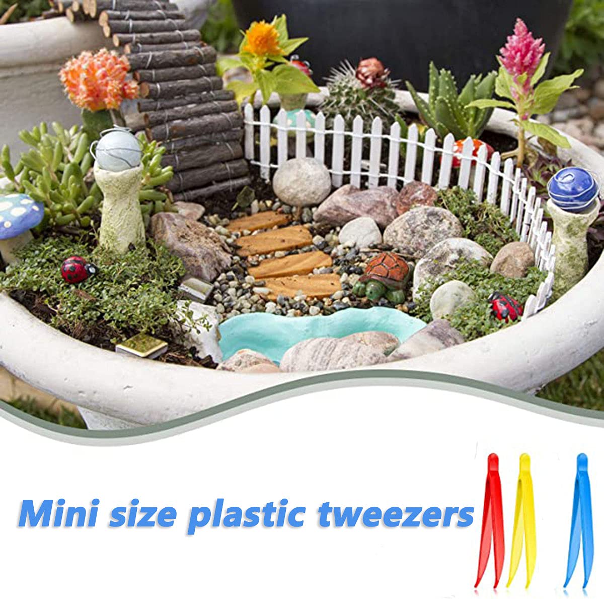 12 Count Plastic Tweezers for Kids,Science Nature Observation Tools for Students Spring Outing (Yellow Blue and Red)