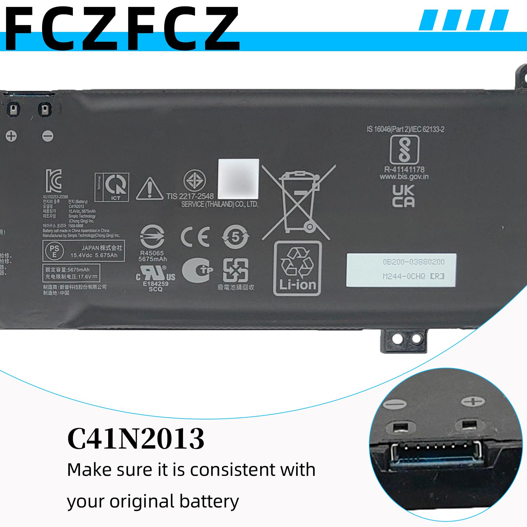 Amazon.com: FCZFCZ C41N2013 Battery Replacement for Asus ROG Strix