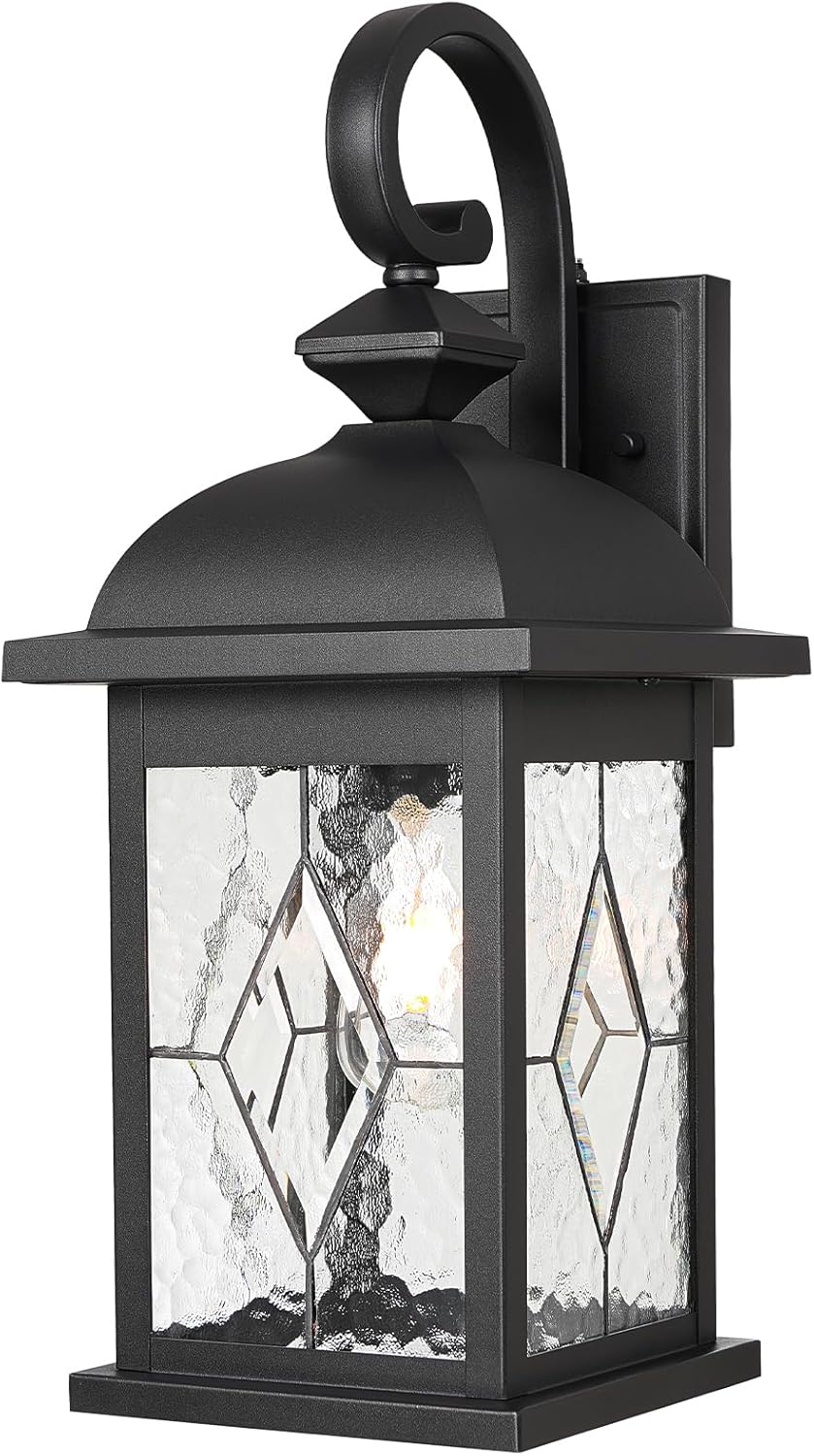 Dusk to Dawn Outdoor Lighting Fixtures 21 Inch Height Large Outdoor wall Lights Black Sensor Outside Lights for House Anti Rust Garage Light E26 Socket