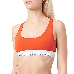 Calvin Klein Unlined Bralette 0000F3785E Brassière, Red (Molten), S Donna