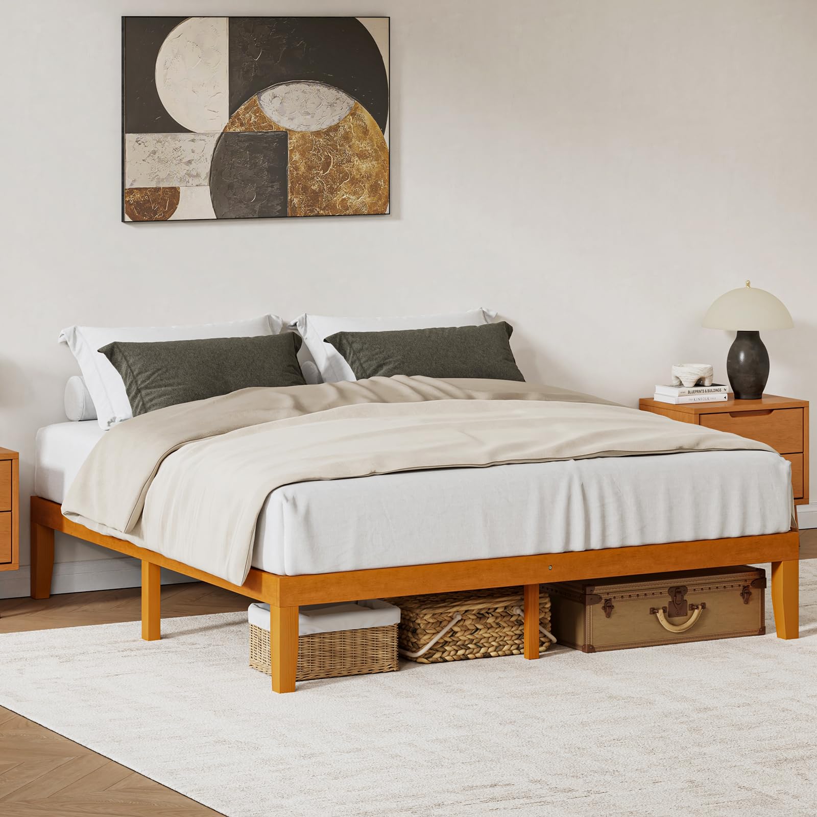 Sweetcrispy King Size Wood Platform