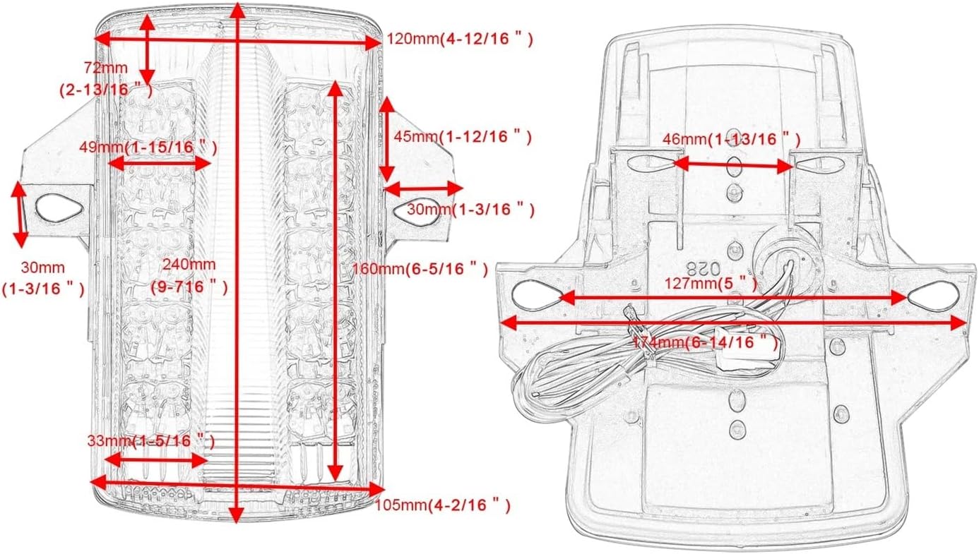 オートバイ用テールライト LEDテールライト ブレーキ ターン SV1000用 SV1000S用 SV650用 SV650S用 SV