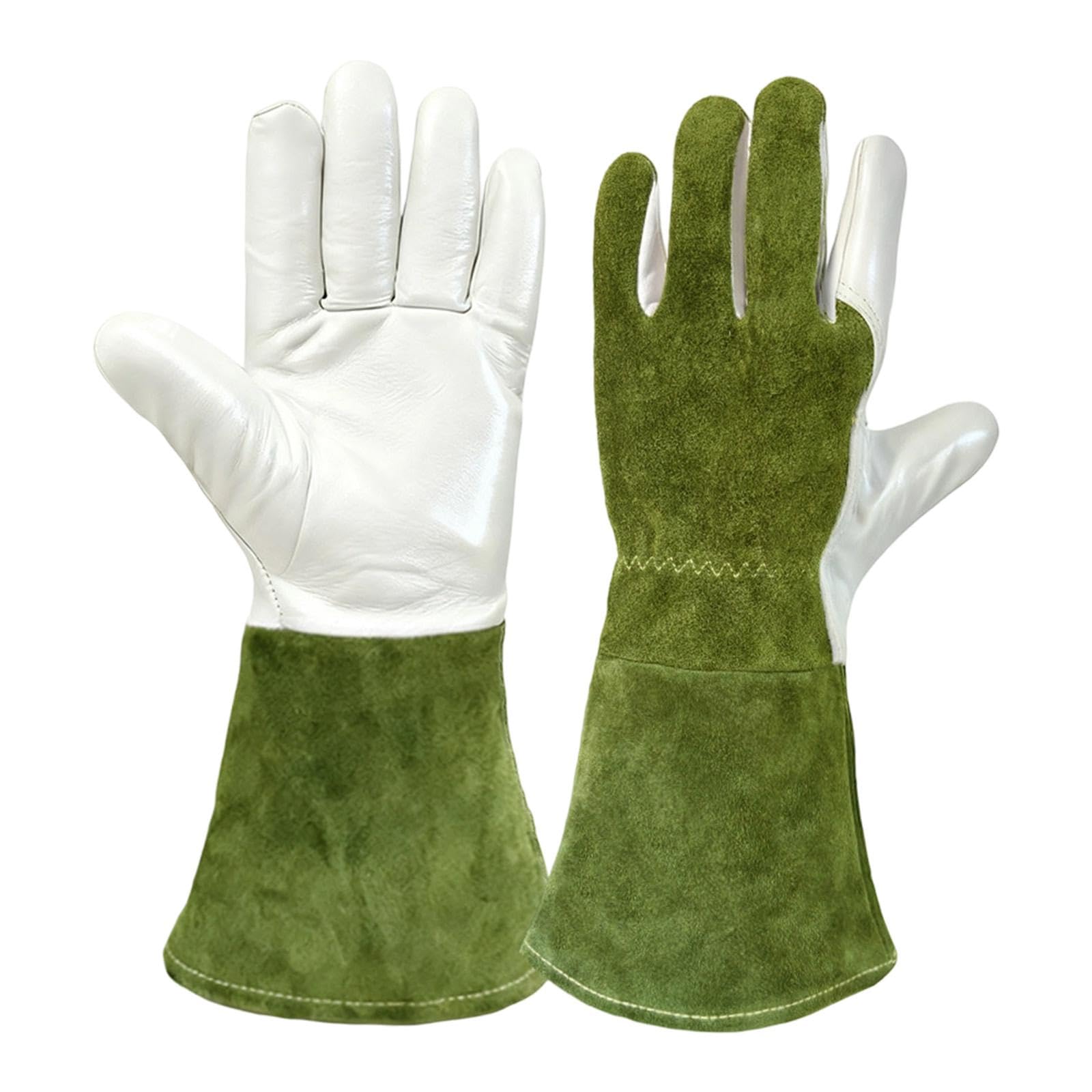 Guantes Largos Guantes Resistentes a Pinchazos Guantes Protectores para Forearm Guantes de Jardinería Hechos de Cuero Sintético para Manipulació, L