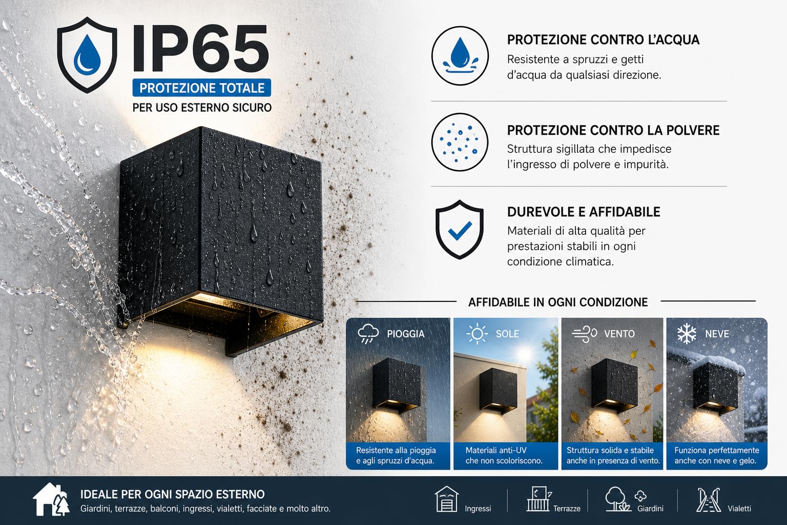 Set 4 Pezzi Applique da Parete Esterno e Interno 12W LED, Lampada da Parete Moderna IP65 Impermeabile, Angolo del Fascio Regolabile Su e Giù, Luce 3000K Bianco Caldo, Applique per Giardino Corridoio