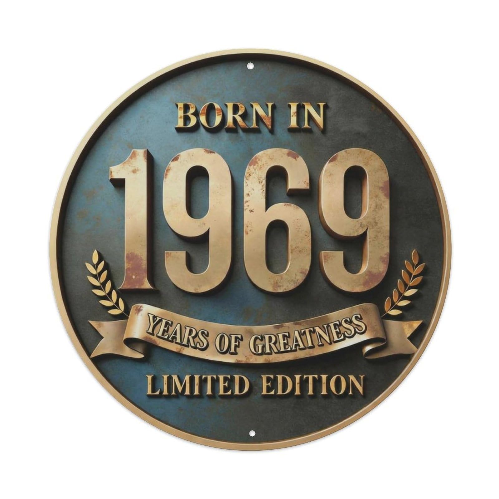 Okahys 8X8inch(20X20cm) Born In 1969 Years Of Greatness Year-Themed Birthday Gift Metal Tin Sign