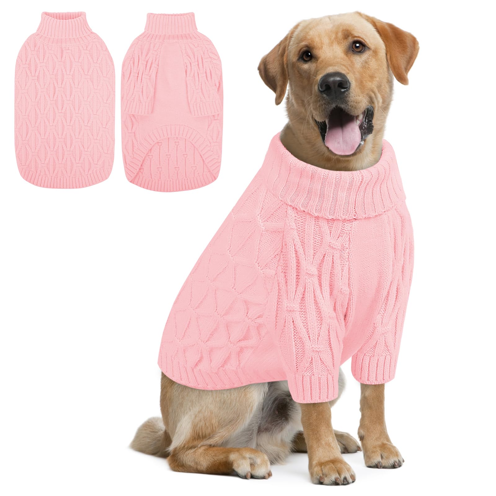Queenmore Maglione per Whippet, Maglioncino Cane Morbida e Calda, Felpa Cane Grande per Labrador, Golden Retriever e Border Collie, Rosa, 2XL